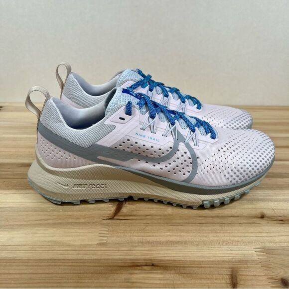 Nike React Pegasus Trail 4 running shoes Women's 8.5 Pearl Pink wolf grey - Picture 1 of 10
